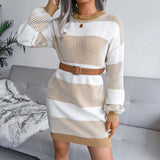 Autumn And Winter New Striped Casual Loose